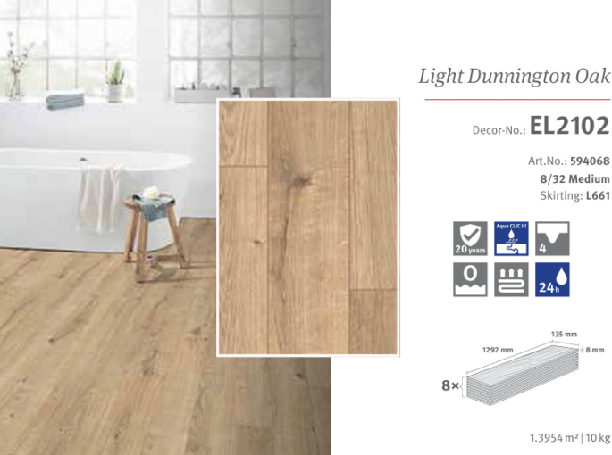 EL2102 Dunnington Oak Aqua 24h 8mm