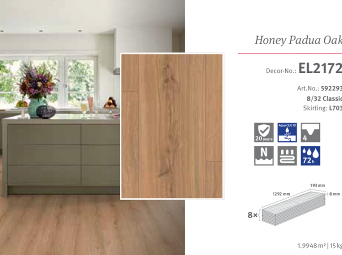 EL2172 Honey Padua Oac Aqua+ 72h 8mm